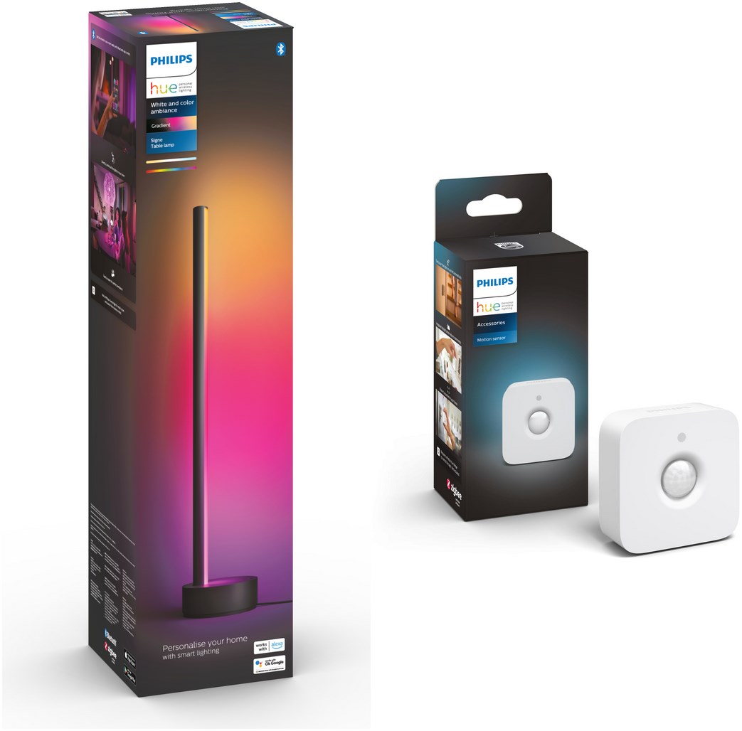 Hue Gradient Signe Tischleuchte Set inkl. Hue Bewegungsmelder schwarz
