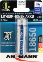 Li-Ion 18650 3,6V 2600mAh Akku silber