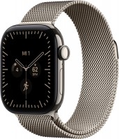 Apple Watch Series 12 (42mm) GPS+5G Smartwatch Titan mit Milanaise Armband natur/natur