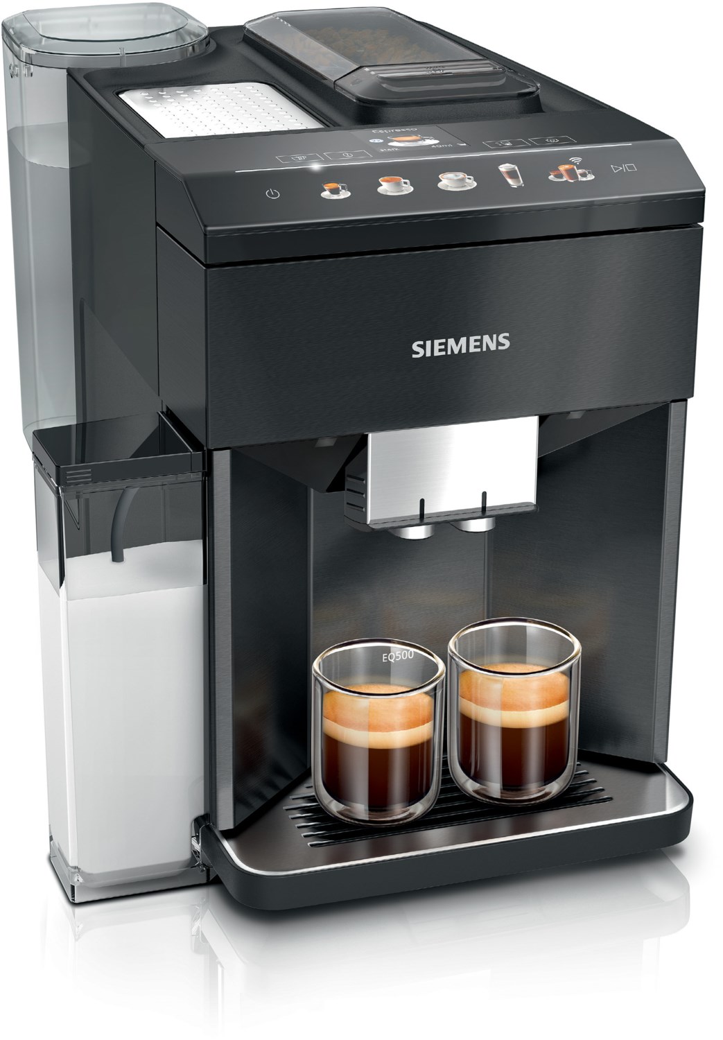 TQ518DF3 EQ500 extraKLASSE connect Kaffee-Vollautomat dark inox, Cappuccino, Keramik-Mahlwerk, 15 bar, 1,9 l
