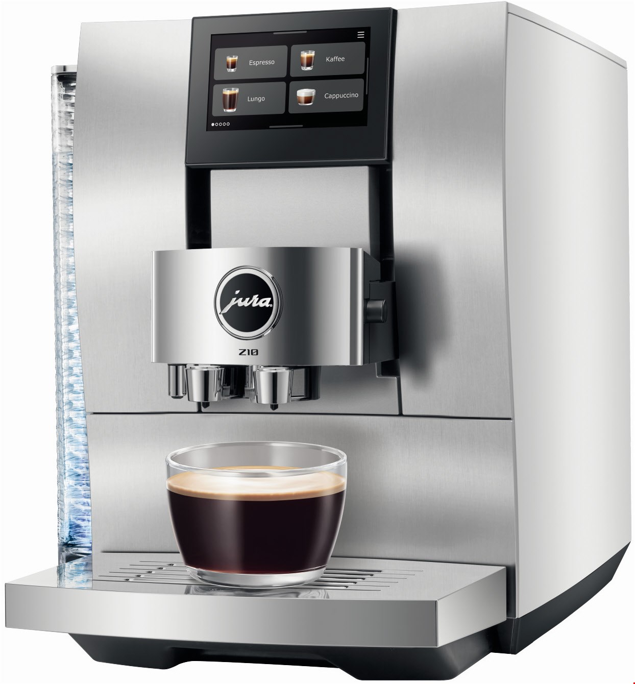 Z10 Kaffee-Vollautomat Aluminium White (EB), Latte Macchiato/Cappuccino/Milchkaffee, Klartext-Display, 15 bar, 2,4 l, weiß, Apps ladbar