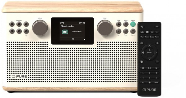 Classic H6 DAB Radioempfänger baumwoll weiß/eiche