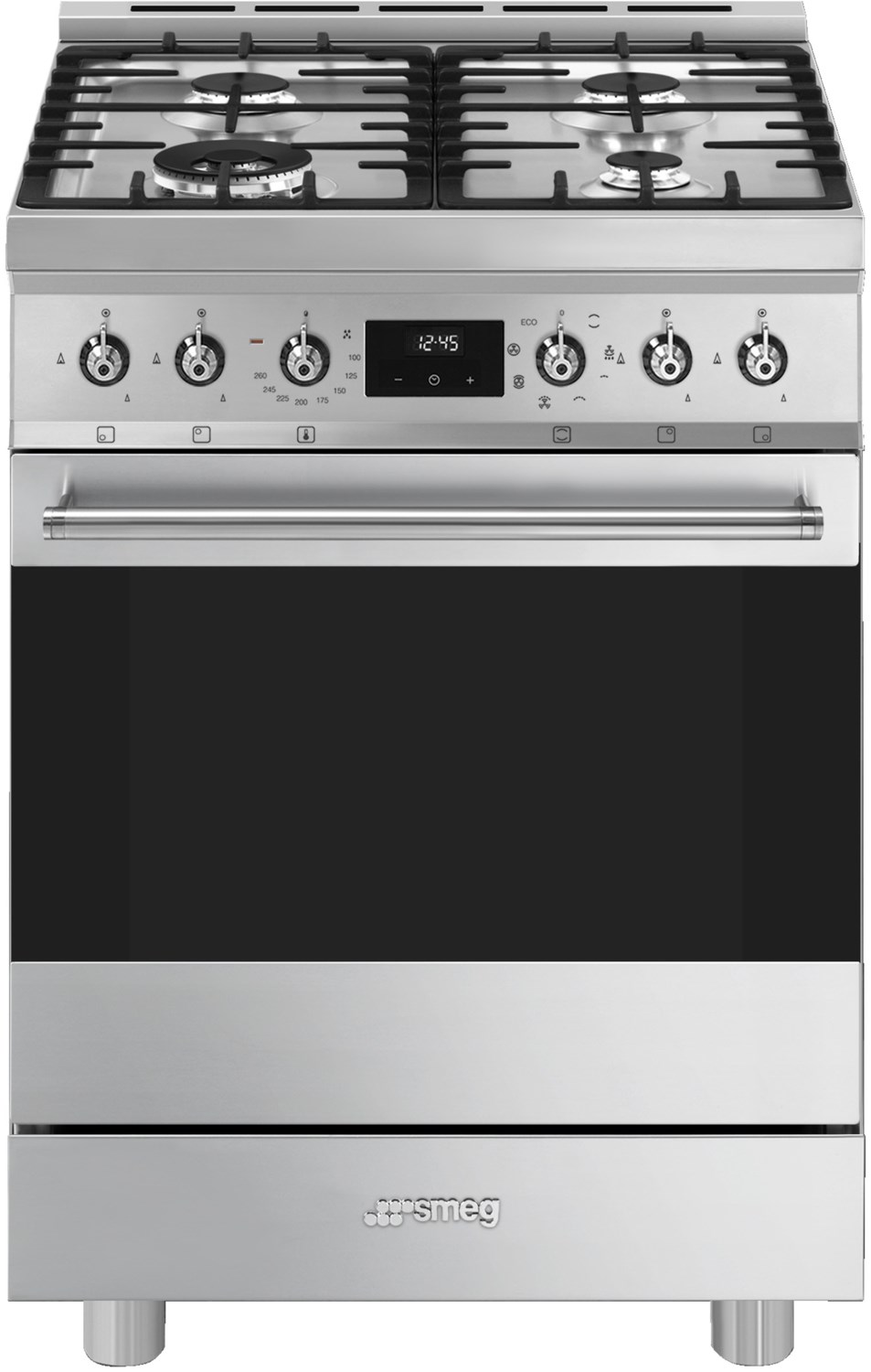 C6GMXD2 Gas-Kombi-Standherd edelstahl, 70 l, 60 cm breit, A, Classici, 4 Gaskochstellen