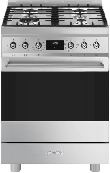 C6GMXD2 Gas-Kombi-Standherd edelstahl, 70 l, 60 cm breit, A, Classici, 4 Gaskochstellen