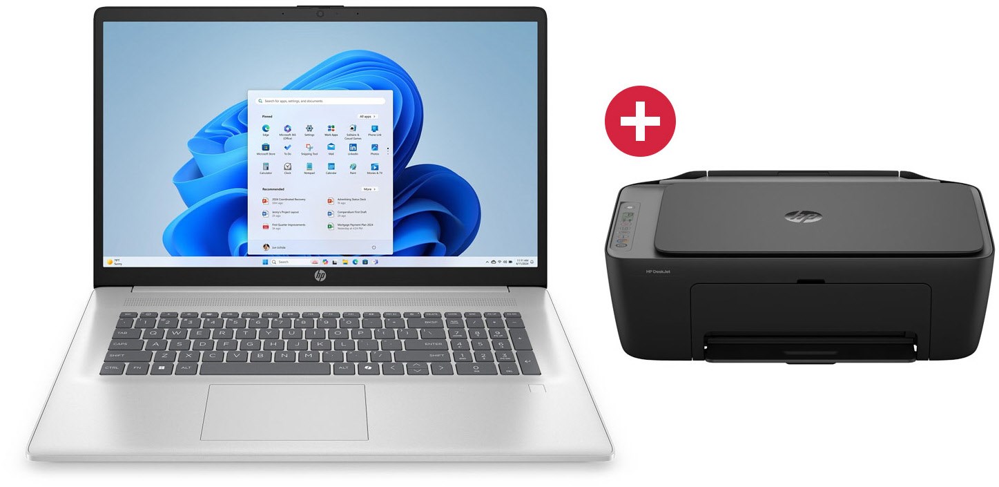 17-cp2561ng (C94HREA) 43,9 cm (17,3") Notebook + Dein Geschenk: DeskJet 2920 AiO Multifunktionsgerät Tinte, 8 GB RAM, 512 GB SSD, AMD Ryzen 5
