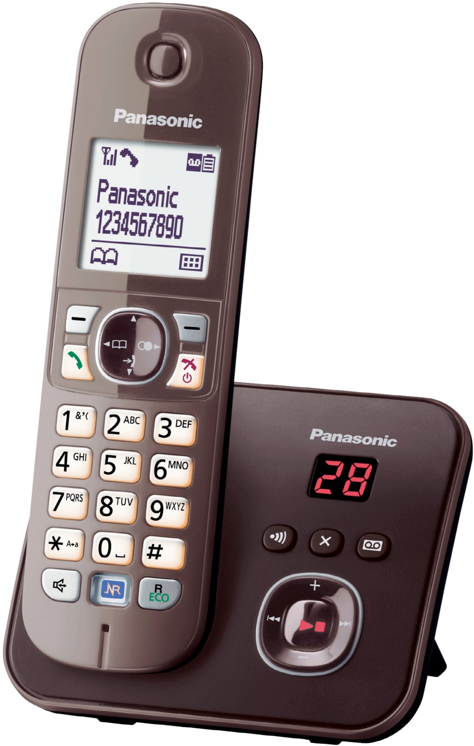 KX-TG6821GA Schnurlostelefon mit Anrufbeantworter mocca-braun