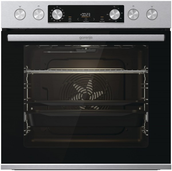 BCSI6737E06X Einbau Elektro-Herd edelstahl/cleansteel, 77 l, Pizza-Stufe, schnelles Vorheizen, katalytische Selbstreinigungswände, 59,5 cm breit, A