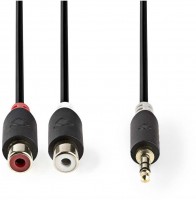 CABW22250AT02 Audiokabel (0,2m) anthrazit 3,5-mm-Stecker>2x Cinch-Buchse