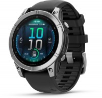 fenix E (47mm) Smartwatch mit QuickFit-Silikon-Armband (22mm) schwarz/silber