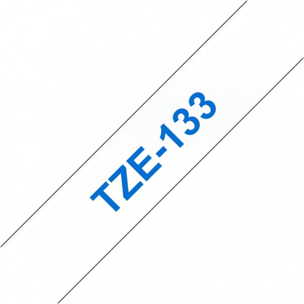 TZe 133 12mm (8m) Schriftband blau/transparent