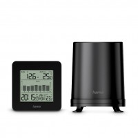 Mykonos Wetterstation mit Regenmesser/Außensensor schwarz