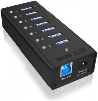 IB-AC618 USB 3.0 7-Port Hub schwarz