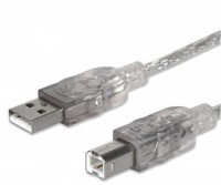 USB 2.0 St. > USB B St. (3m) silber