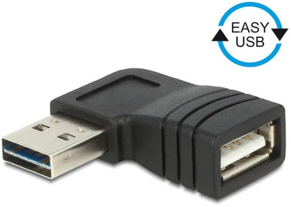EASY-USB 2.0-A St. > USB 2.0-A Bu. gewinkelt links / rechts schwarz