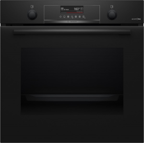HBG4790B3 Einbaubackofen schwarz, 71 l, Pizza-Stufe, schnelles Vorheizen, pyrolytische Selbstreinigung, 59,4 cm breit, A+, Serie 6