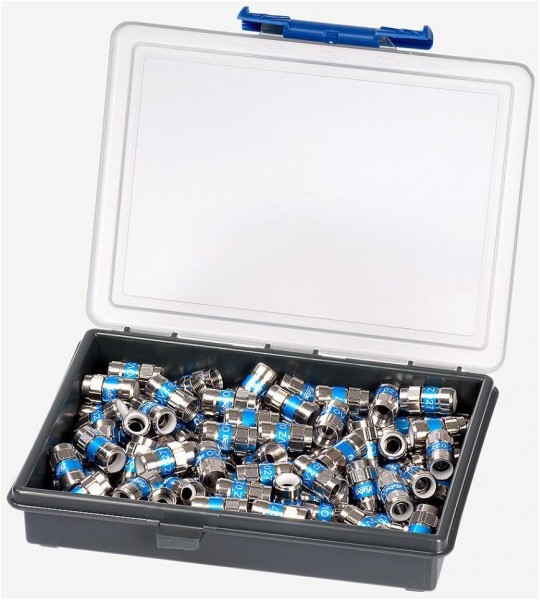 OVZ 027 Box (100 St.) F-Stecker für 2-fach geschirmte Kabel