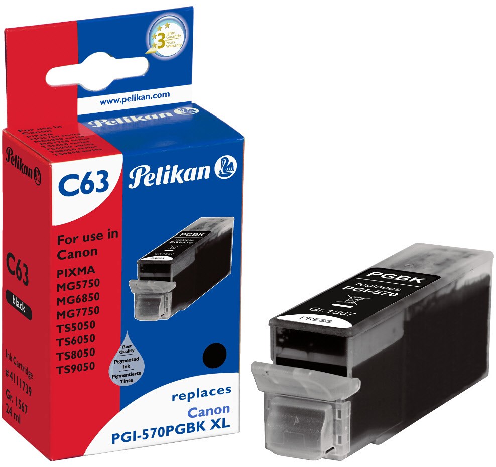 Pelikan C63 Tintenpatrone ersetzt Canon PGI-570XL schwarz