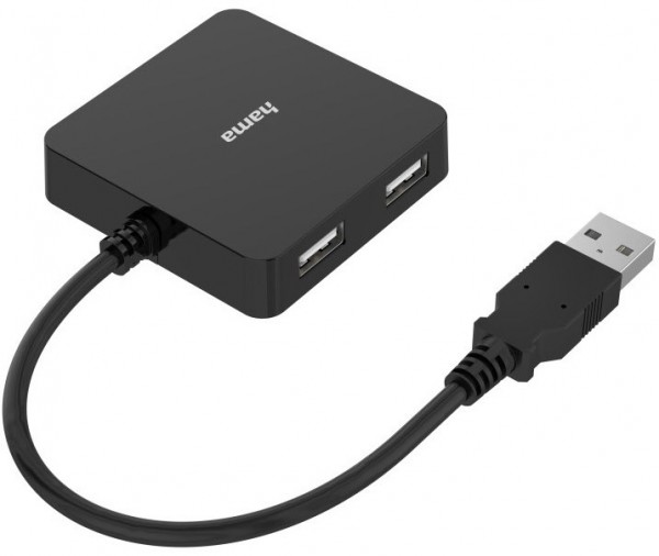 EQUIP USB 2.0 Hub Mit 4 Ports – Erweiterung Für PC & Laptop, 480 Mbit/s, Plug-and-Play, Schwarz