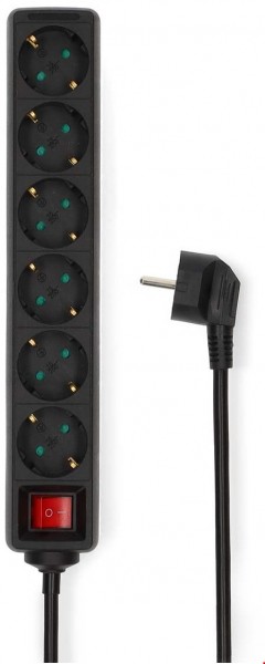 ESOC630F2BK Steckdosenleiste (3m) 6-Fach mit Schalter schwarz