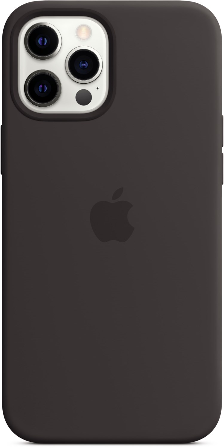 Silikon Case mit MagSafe für iPhone 12 Pro Max schwarz