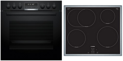 Image of HND675LS67 Herdset mit Induktionskochfeld bestehend aus HEB578BB4 + NIF645CB5E schwarz/schwarz