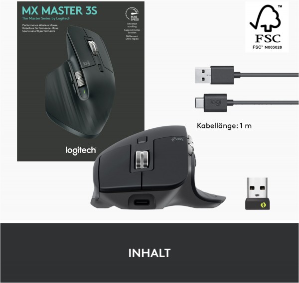 Logitech MX Master 3S Kabellose Maus grafit | EURONICS
