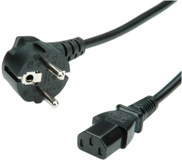 Netzkabel gerade IEC-Buchse (1,8 m) schwarz