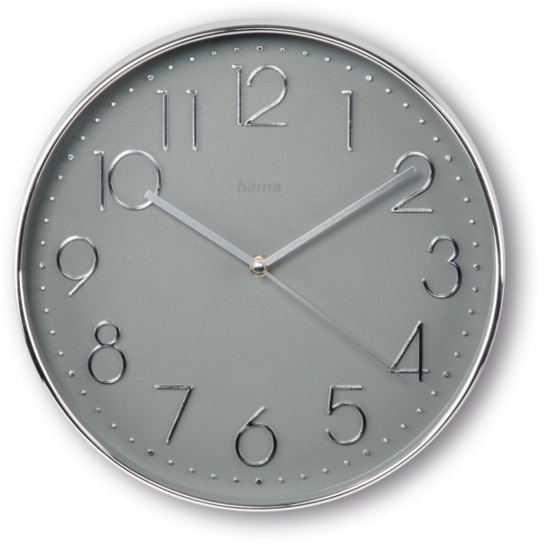 Korsika Wanduhr silber/grau