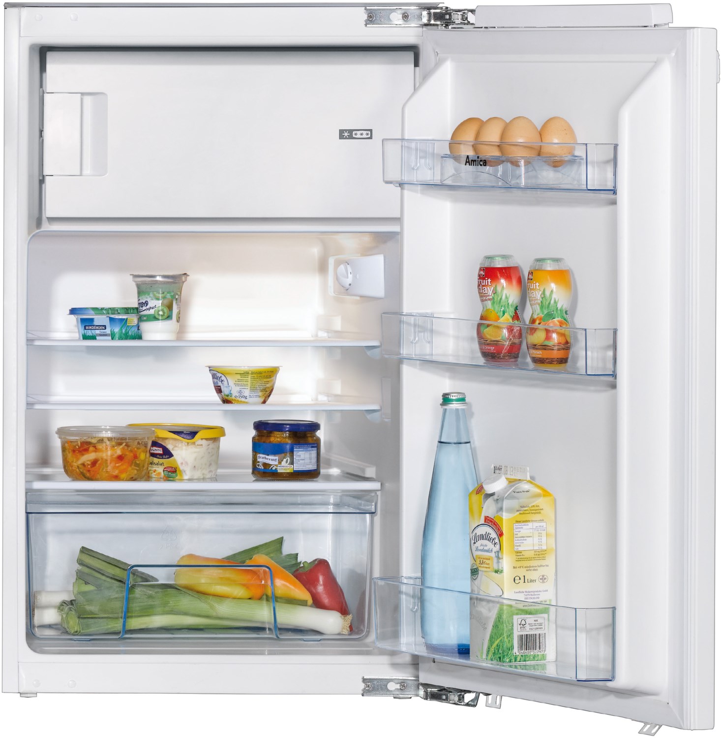 Amica EKS 16181 Einbau-Kühlschrank mit Gefrierfach weiß