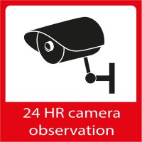 AWS-05 Videoüberwachungs-Aufkleber weiß/rot/gelb