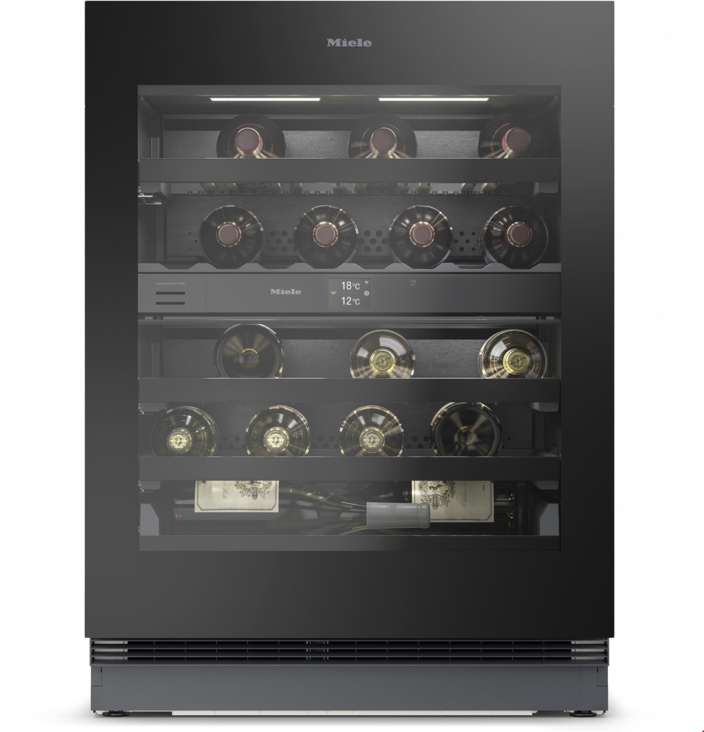 KWTUS 7096 E Unterbau-Weintemperierschrank obsidianschwarz