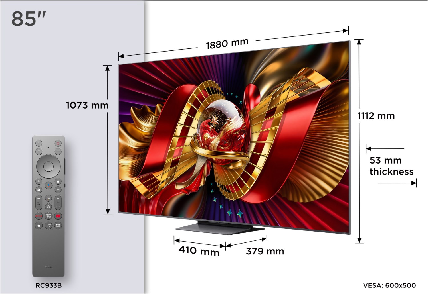 85C89L 215 cm (85") Premium SQD-Mini LED TV, 4K Ultra HD, Smart-TV, 120 Hz, DVB-T2/DVB-C/DVB-S2, Sprachsteuerung