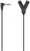 Stereo-Audio-Adapter 3,5-mm-Stecker>2 x 3,5-mm-Kupplung schwarz