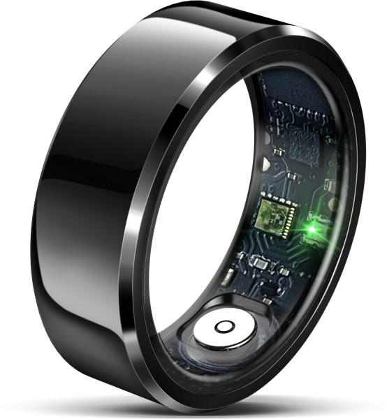Smart Ring SR6 (Größe 12) schwarz, 7 Tage Akkulaufzeit, Pulsmessung, Blutsauerstoffmessung