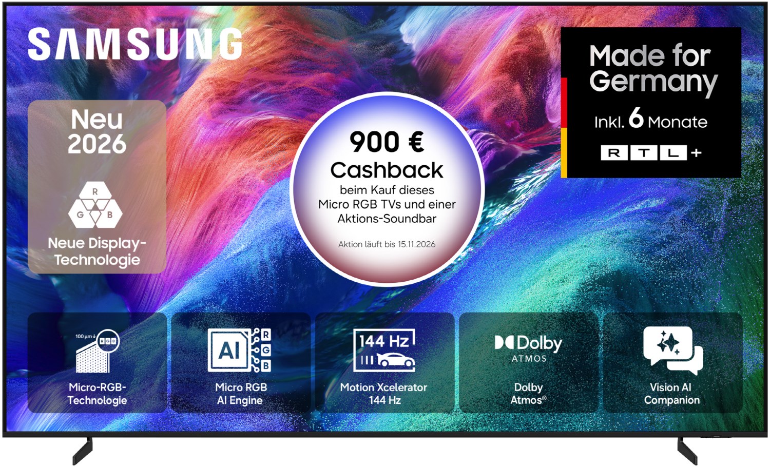 MRE115MR95F 290 cm (115") Micro RGB Vision AI Smart TV carbonsilber, 4K Ultra HD, LCD, 120 Hz, Sprachsteuerung