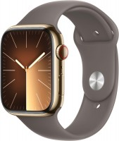 Watch Series 9 (45mm) GPS+4G Smartwatch Edelstahl mit Sportarmband M/L gold/tonbraun
