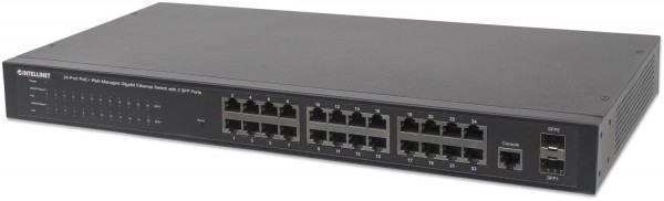 PoE+ 24-Port Gigabit Ethernet Switch mit 2x SFP-Port