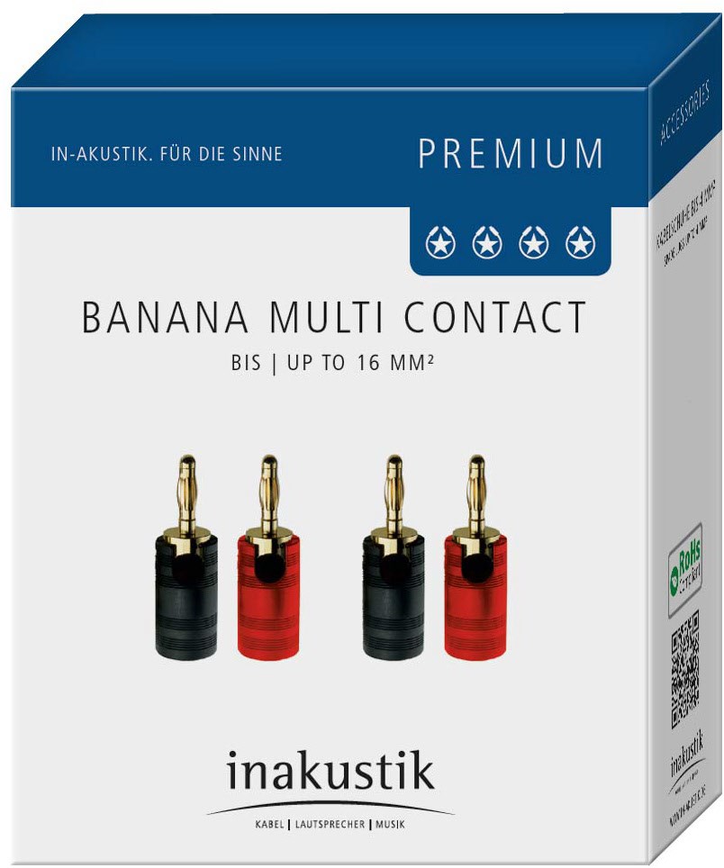 Premium Banana Multi Contact (4er) 4mm Banana rot/schwarz
