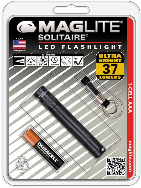 Solitaire 1x AAA LED-Taschenlampe schwarz