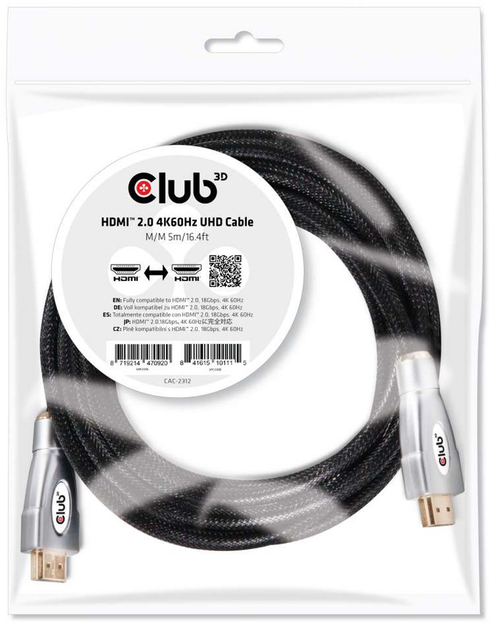 HDMI A > HDMI A 2.0 UHD Kabel (5m)
