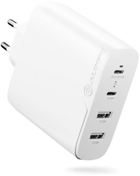 Ladegerät 2x USB-C + 2x USB (100W) weiß