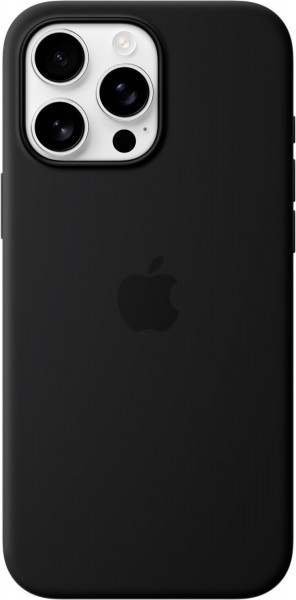 Silikon Case mit MagSafe für iPhone 16 Pro Max schwarz
