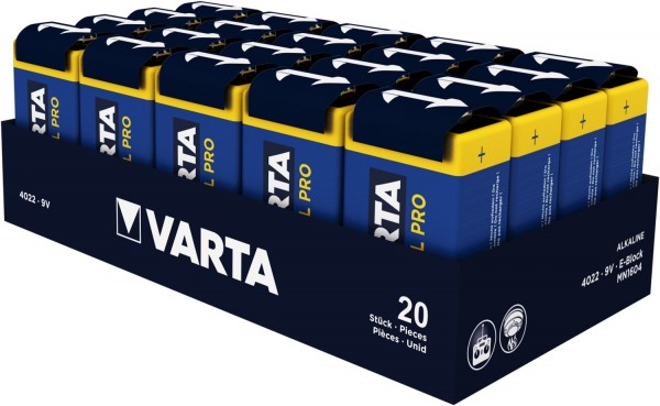 VA4022 9V Block Batterie 20er Tray