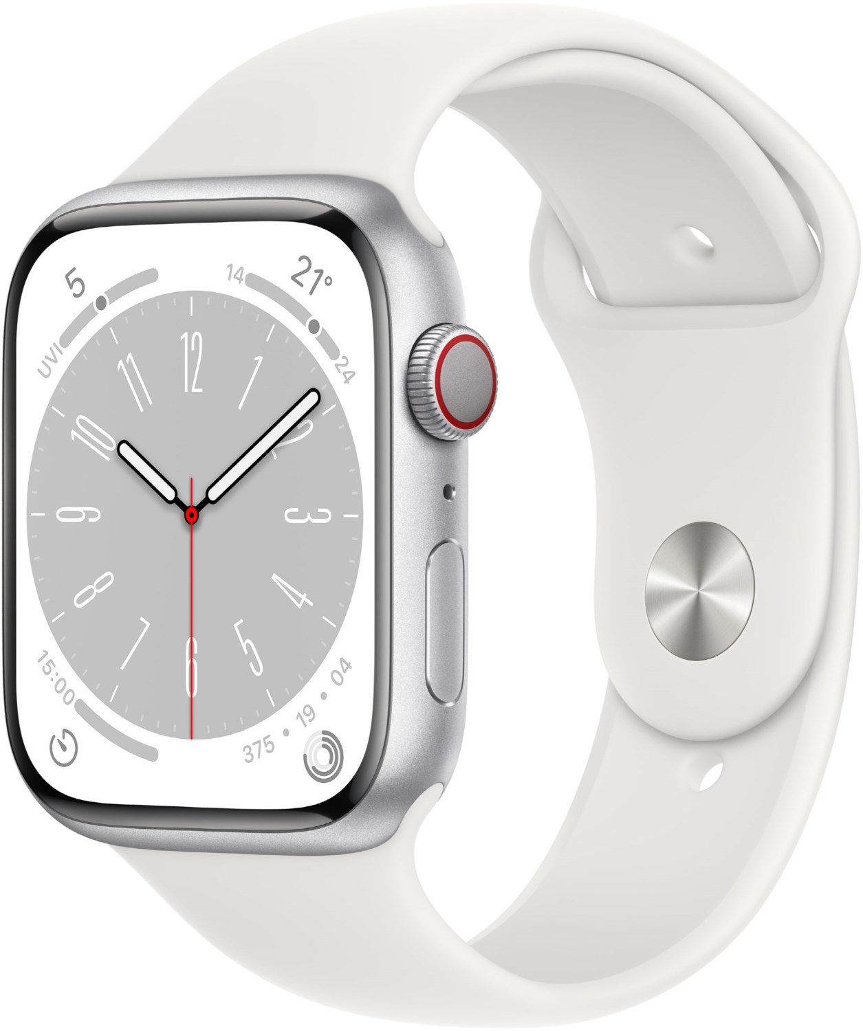 Apple Watch Series 8 (45mm) GPS+4G Aluminium mit Sportarmband 