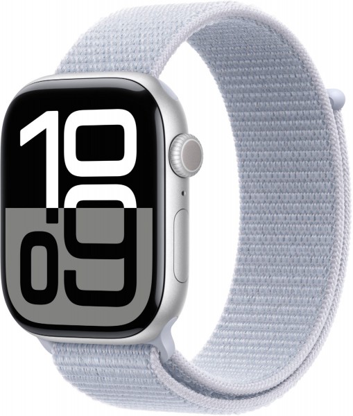 Watch Series 10 (46mm) GPS Aluminium mit Sport Loop silber/blaue wolke