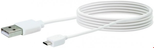 Micro USB Sync &amp; Ladekabel (2m) A-Stecker > Micro B-Stecker weiß