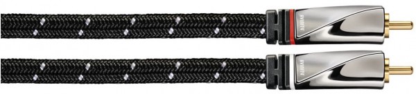 Audio-Kabel 2x Cinch-St./St.(2m) Cinchkabel Gewebe vergoldet schwarz