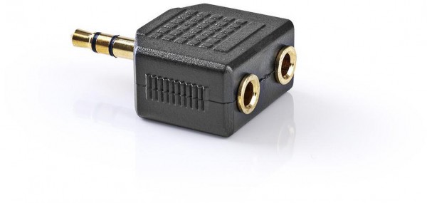 CAGP22945BKG Klinkeadapt. (10 Stk.) 3,5-mm-Stecker>2x 3,5-mm-Buchse schwarz