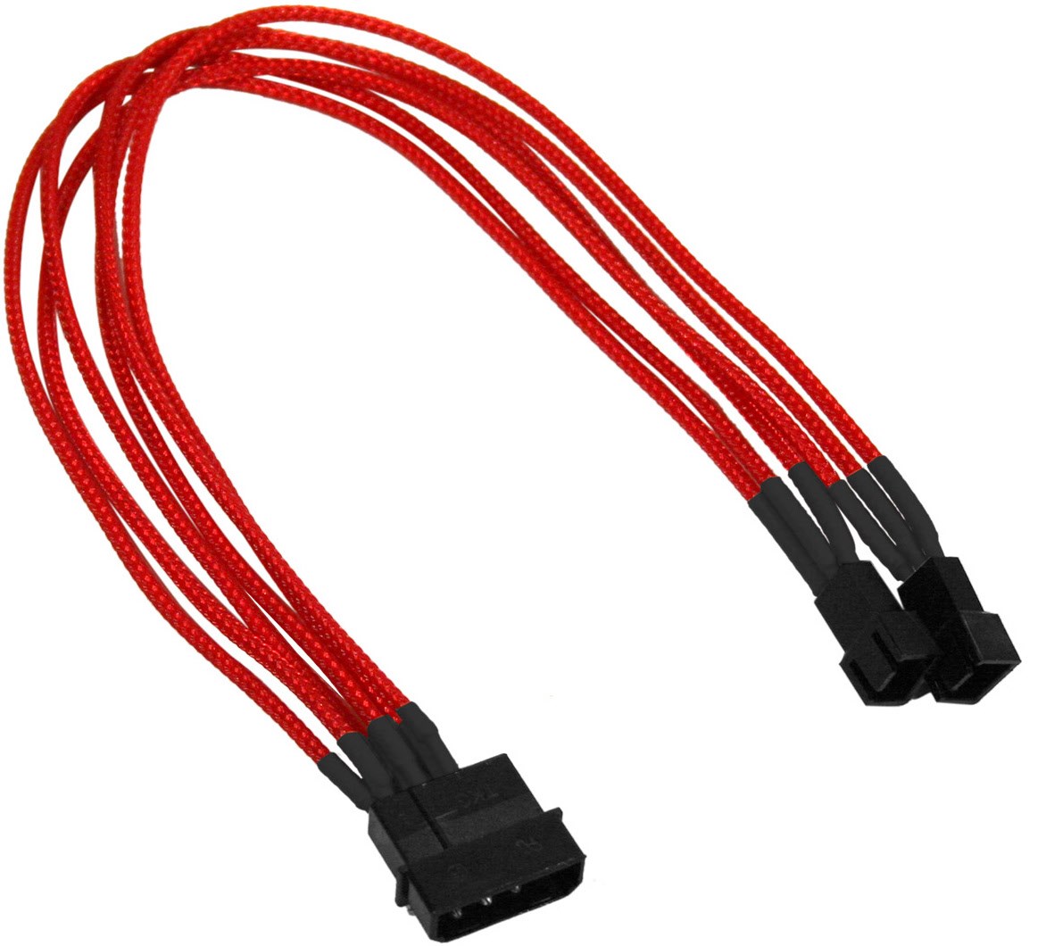 Image of 4-Pin > 2x3-Pin Kabel Single (0,3m) rot