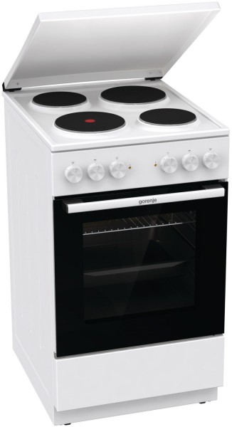 GE5A23WH Elektroherd mit Kochfeld weiß, 74 l, Pizza-Stufe, 50 cm breit, A